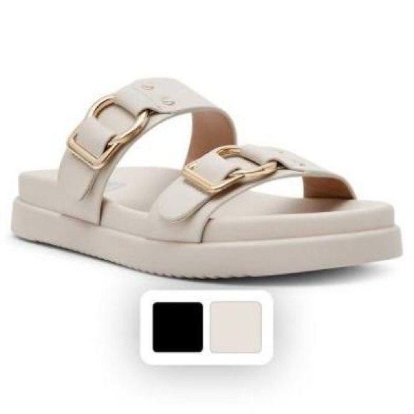 NIB DV Dolce Vita Women's Footbed Sandal Women's Cream Sandals with Gold Accents - Picture 3 of 6